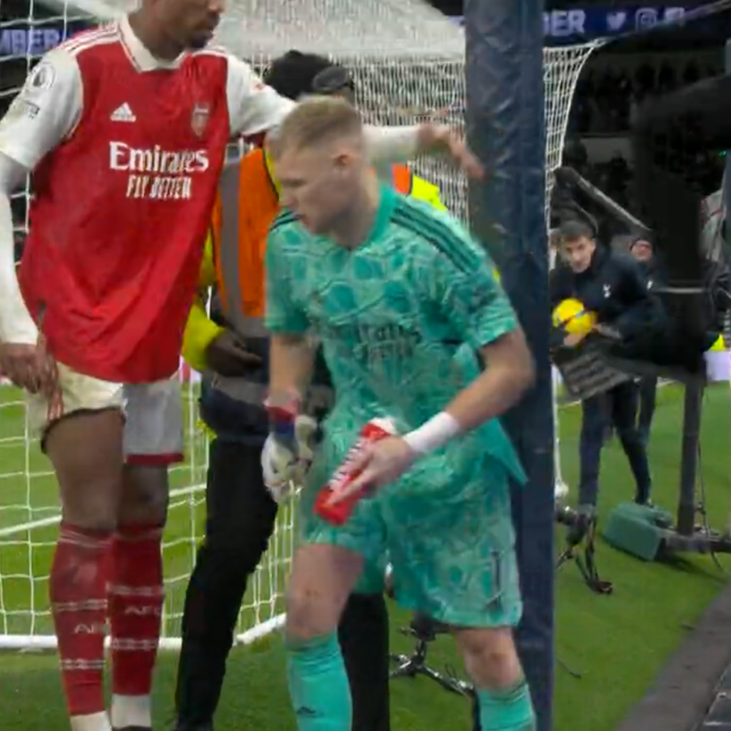 Watch Chaotic London Derby: Spurs Fan Kicks Ramsdale, Richarlison Clashes With Tomiyasu