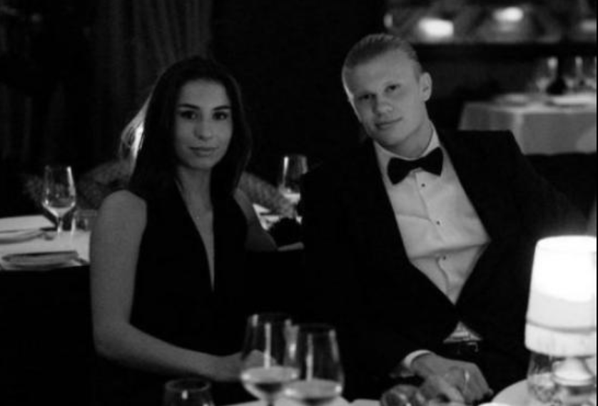 Erling Haaland and Isabel Haugseng Johansen celebrate New Year's Eve in The Ivy after they entered through a back door