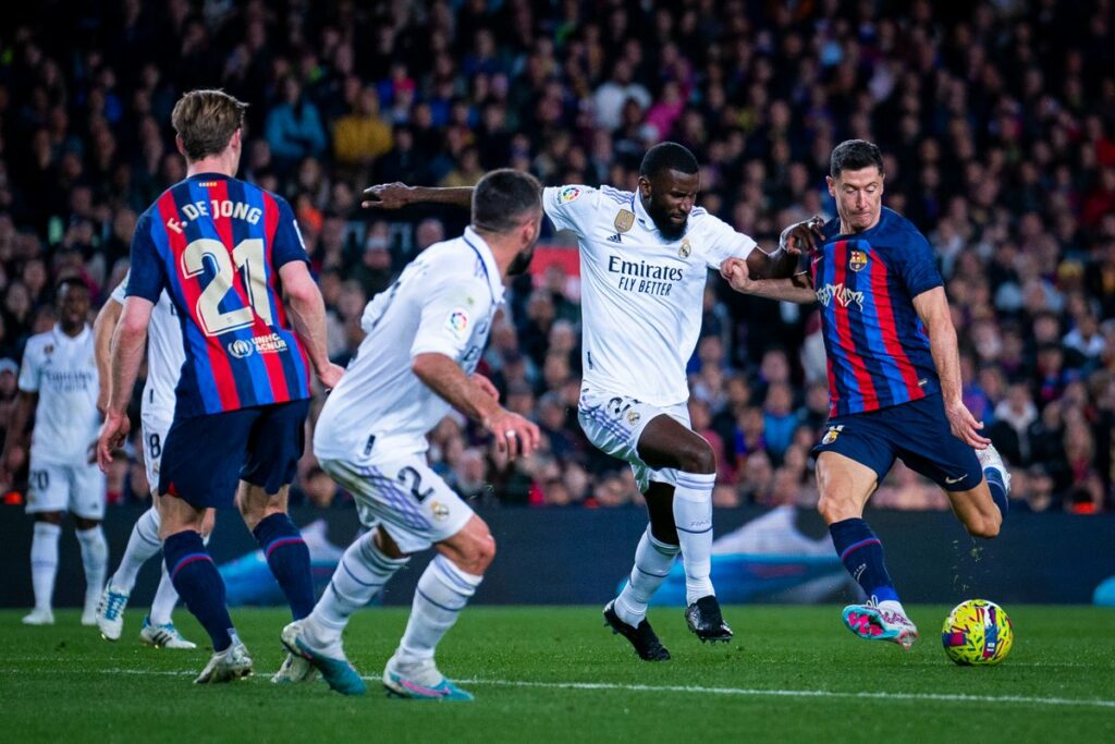 The keenly contested El Clasico at Camp Nou