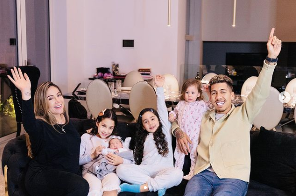 Roberto Firmino Shares Lovely Images With Wife Larissa Pereira And Kids