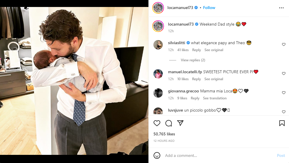 Manuel Locatelli Shares Weekend Picture With Son Theo