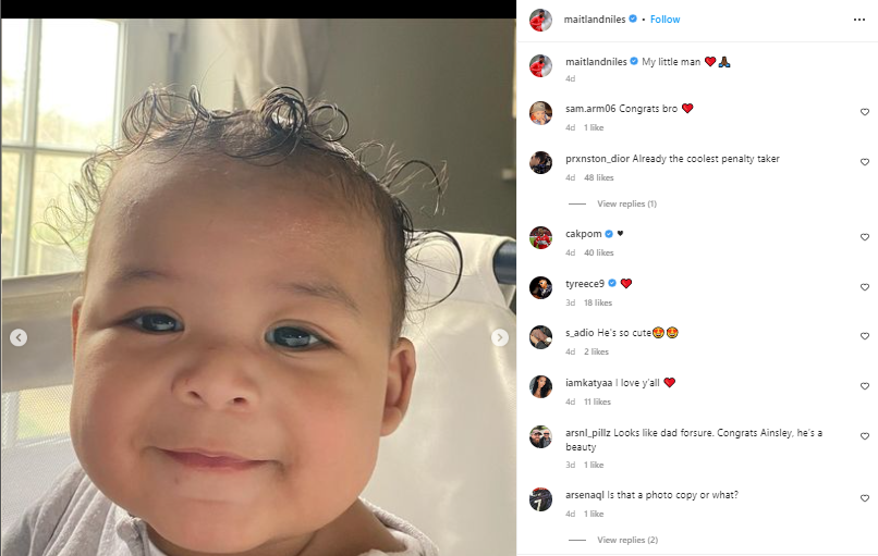 Ainsley Maitland-Niles Shares Lovely Pictures Of Son 