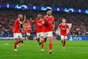 SL Benfica victory against Club Brugge in the UEFA Champions League