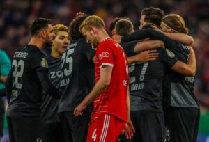 SC Freiburg players in Ecstasy after full time
