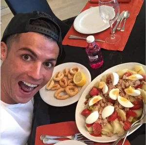 Fish alongside Salad is a big part of Ronaldo's diet