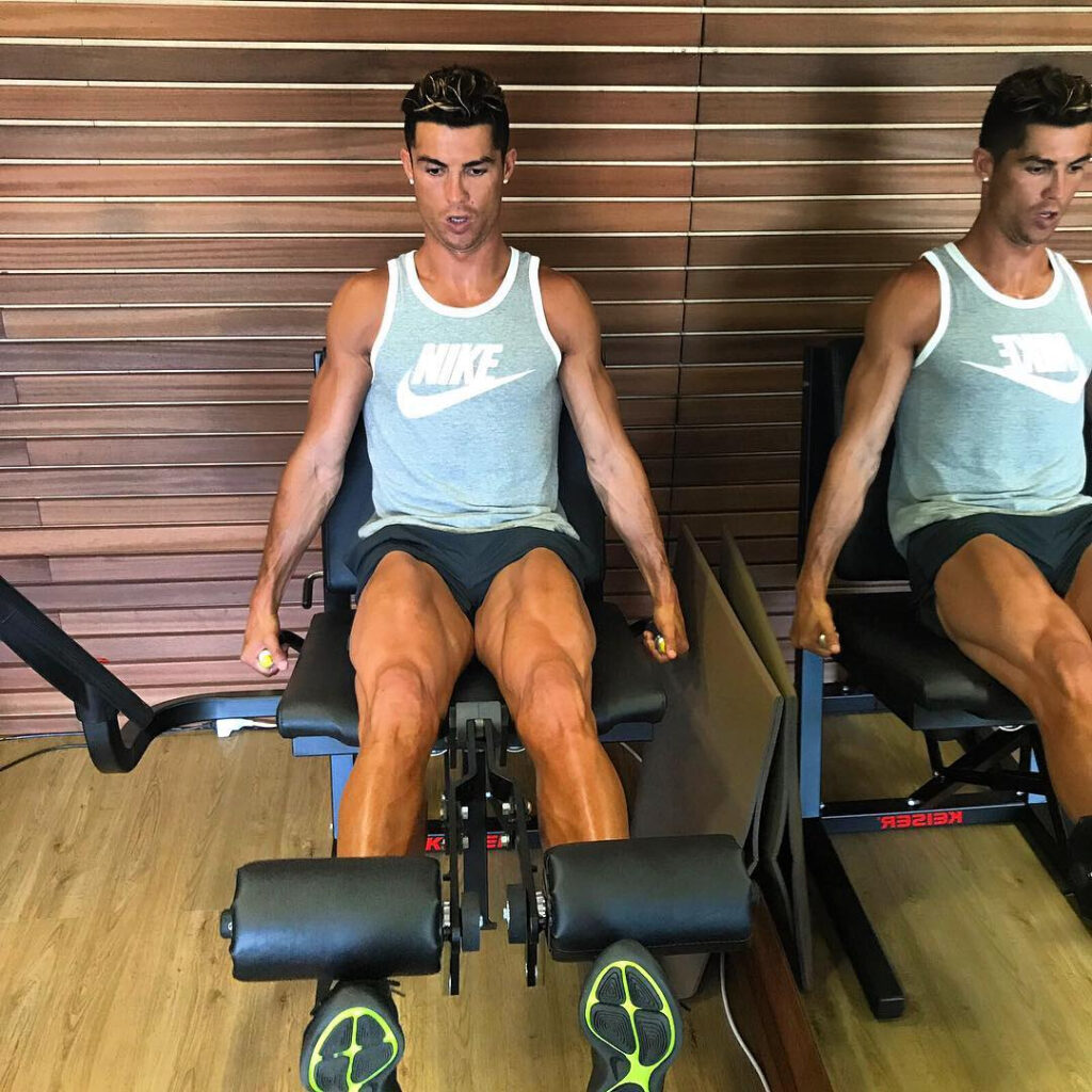 Ronaldo relishes a lot of weight training during his free time 