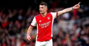 Xhaka in action for Arsenal
