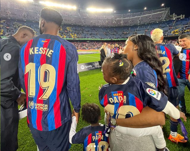 Franck Kessie Celebrates La Liga Win With Partner Joelle 