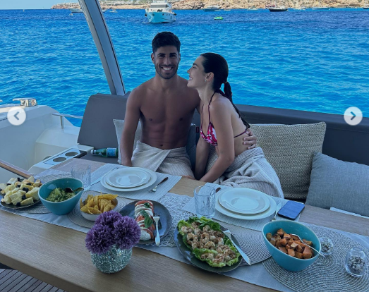 Marco Asensio Enjoys Summer Holiday With Partner Sandra Garal
