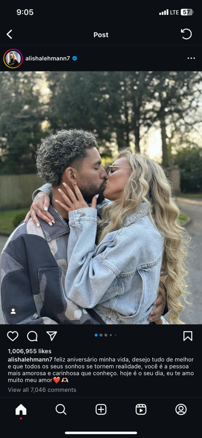 Alisha Lehmann Shares Beautiful Pictures Of Herself Kissing Douglas Luiz on  His Birthday - Latest football news, world cup, live score, fixtures,  resutls