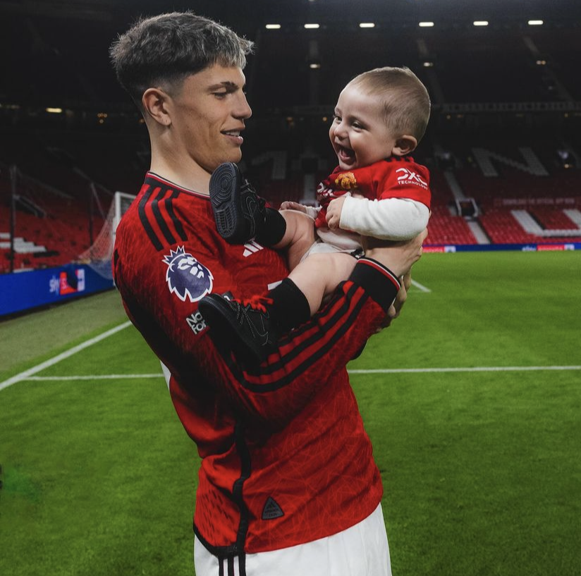 Alejandro Garnacho Of Manchester United Spends Quality Time With His Son Enzo